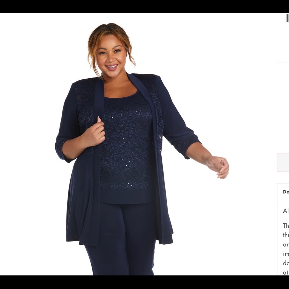 Lace & Sequin Pant Set with matching jacket